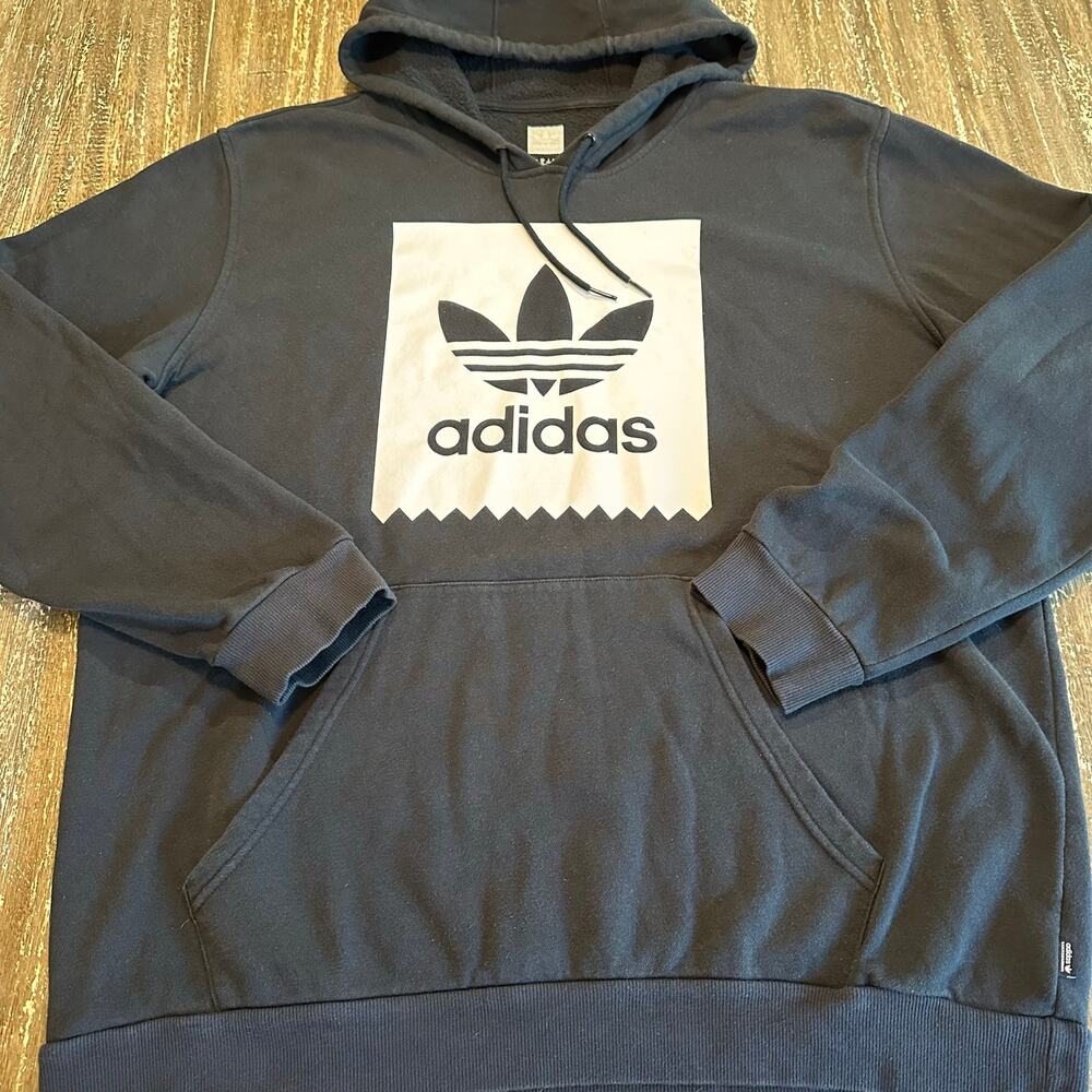 Adidas Skateboarding Trefoil Graphic Oversized Hoodie Sweatshirt Black Mens XL